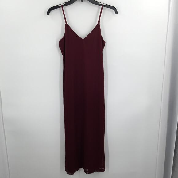 AFRM Maxi Slip Dress Adjustable Strap Burgundy M - Picture 1 of 8